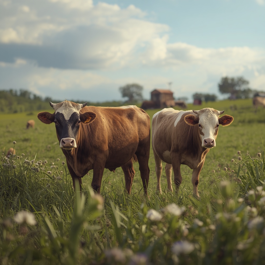 lucid origin generate most realistic image for desi of farm and cows 0